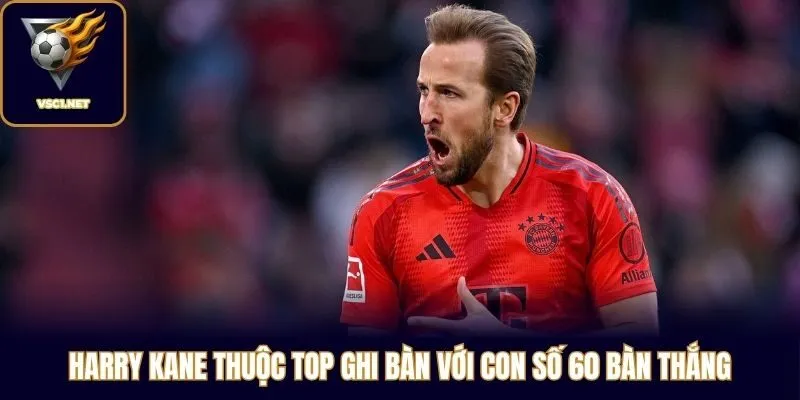 Harry Kane thuộc top ghi bàn với con số 60 bàn thắng