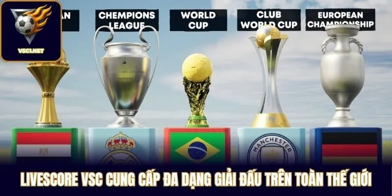 Livescore VSC cung cấp đa dạng giải đấu trên toàn thế giới